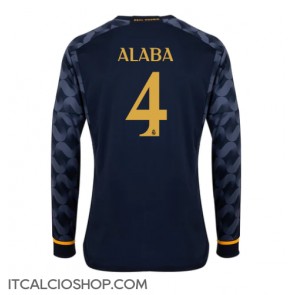 Real Madrid David Alaba #4 Seconda Maglia 2023-24 Manica Lunga